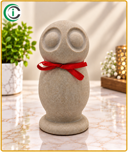 Figura de Búho de Mármol Blanco Natural CCI de 6 Pulgadas con Acabado Mate, Escultura Decorativa de Aves para Decoración del Hogar, Oficina, Hotel, Mesa - Product Image 1