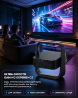 Mini projecteur domestique HTP A6 intelligent, flexible, LCD LED, 400 lumens, stéréo HIFI, haut-parleurs intégrés, WiFi, correction automatique de la distorsion trapézoïdale, format de poche, 1080p