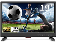Téléviseur LED HD 19 pouces à écran plat 1080p IPS avec double tuner numérique ATSC/HDMI/VGA/AV/USB, TV RV avec haut-parleurs doubles intégrés, adapté