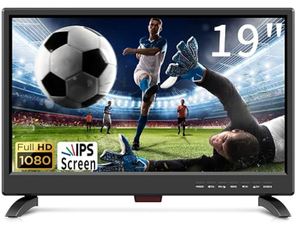 ทีวีจอแบน LED HD ขนาด 19 นิ้ว 1080p จอแสดงผล IPS พร้อมจูนเนอร์ดิจิตอลคู่ ATSC/HDMI/VGA/AV/USB ทีวีสำหรับรถบ้าน ลำโพงคู่ในตัว เหมาะสำหรับ - Product Image 1