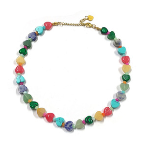 <span class=keywords><strong>Collana</strong></span> e Bracciale Bohemien con <span class=keywords><strong>Perle</strong></span> a Cuore in Pietra Naturale Arcobaleno, Collane Girocollo di <span class=keywords><strong>Perle</strong></span> <span class=keywords><strong>Barocche</strong></span> di Alta Qualità - Product Image 5
