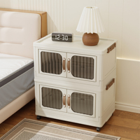 Armoire de rangement pliable moderne nordique en PP de 50 cm avec portes magnétiques doubles, capacité de 35 L, pour la maison, le jardin, le rangement de collations, le rangement de chaussures