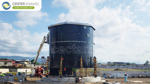 Réservoir de filtration à sable avec structure en acier enduit d'époxy et toit en dôme d'aluminium - Product Image 3