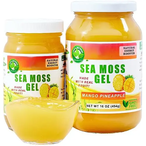 SeaMoss Gel 92 Minerals and Vitamins Immune Defense Thyroid Digestive Organic Sea Moss Gel mango pineapple