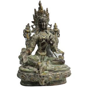 Brass Metal Green Tara Buddhism Antique Finish High Quality Indian Handicraft <b>Statue</b> Tibetan Sculpture Rudra Gems Casting Art - Product Image 2