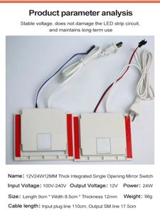 Đơn sắc LED Gương điều khiển cảm ứng với dimmer defogger Pad quy nạp thiết bị chuyển mạch nút thiết bị chuyển mạch - Product Image 3