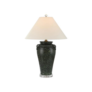 Vase en céramique bicolore bleu et blanc, lampe de table moderne de style côtier avec finition en laiton |   Éclairage Calme et Élégant pour Chambre d'Hôtel et Bureau - Product Image 3