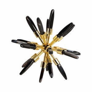 Scultura Decorativa in Vetro a Forma di Stella con Accenti Metallici per Arredamento Casa, Tavolo, Soggiorno, Bagno - Product Image 2