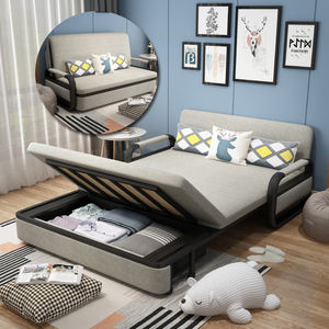 Ensemble Canapé-Lit Convertible Multifonctionnel Moderne Divan Pliable Dormeuse avec Caractéristiques Réglables Cadre en Métal et Rangement pour Utilisation à la Maison ou à l'Hôtel - Product Image 5