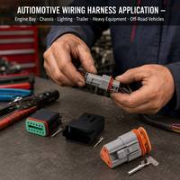 Automotive DT-Steckverbinder 2-12 Pin Stecker-Buchse-Set Anschlüsse Wasserdichter Kabelbaum PBT/PA66 Material Grau