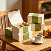 Boîtes d'expédition écologiques personnalisées avec logo, en carton recyclé, pour brownies, desserts, biscuits, aliments sucrés, emballage en carton alimentaire, pelliculage mat