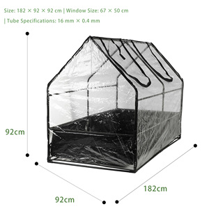 Portable Mini Modern Raised Bed UV-Resistant Tunnel Greenhouse Powder Coated Iron <b>Frame</b> PVC Cover Cold <b>Frame</b> Zipper Window - Product Image 2