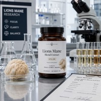 Mélange de champignons LP-6 Crinière de lion, Reishi, Queue de dinde - Double (Extrait aqueux et alcoolique) Polysaccharides UV (30%/40%/50%) Qualité alimentaire HPLC