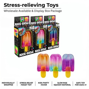 Plastic Cream Popsicle Squishy Stress Relief Squeeze Toy Ice Cream Pop <b>Fidget</b> for Kids & Adults 3+ Unisex Anxiety Relief - Product Image 1