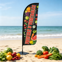 Banderas Publicitarias Personalizadas con Forma de Lágrima para Frutas y Verduras, Duraderas para Exteriores, para Exhibición y Promoción en Tiendas Minoristas