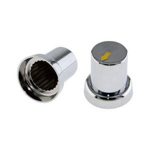 BS-NK1045 <span class=keywords><strong>Cache</strong></span>-écrou de roue de 33 mm en ABS chromé <span class=keywords><strong>jaune</strong></span> avec indicateur de flèche pour semi-remorque, remorque ou <span class=keywords><strong>camion</strong></span> lourd, style chapeau haut - Product Image 2