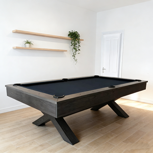 Mesa de <span class=keywords><strong>Billar</strong></span> JuLai JL-<span class=keywords><strong>15</strong></span> de 7/8/9 pies con Bolsillos de Cuero Genuino, Rieles de Madera Sólida, Duradera, Estilo Americano - Product Image 1