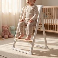 Chaise haute et tour d'apprentissage 4-en-1 moderne, portable et pliable en bois pour bébé, idéale pour l'alimentation sécurisée, l'allaitement, l'hôtellerie et la maison