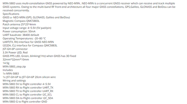 MATEK MATEKSYS GNSS M9N-5883 GPS for Long Rang Rc Drone/Quadcopter/Airplane Parts ZLD