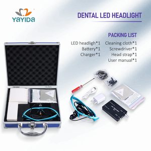 Lupas dentales 2.5x 3.5x con faro oral giratorio, colores <span class=keywords><strong>de</strong></span> luz duales, gafas quirúrgicas binoculares <span class=keywords><strong>de</strong></span> ajuste ajustable para dentista - Product Image 1