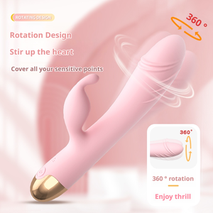 批发性玩具 兔子震动器带假阳具成人玩具阴道震动器性玩具G点震动器硅胶性玩具 - Product Image 3