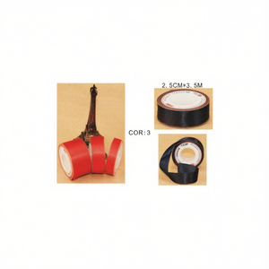 Nastro decorativo Iln 2,5 cm x 3,5 m nero rosso per confezioni regalo e lavori artigianali - Product Image 2