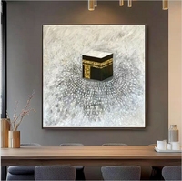 Peinture murale islamique Art déco peinte à la main, motif mosquée, pour salon, hôtel, sur toile texturée, décoration intérieure