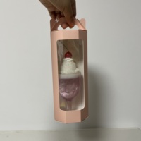 Boîte d'emballage personnalisée pour desserts avec poignée, boîte à emporter pour desserts personnalisée avec fenêtre