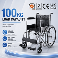 Silla de Ruedas Manual Plegable Directa de Fábrica al por Mayor con Certificación CE ISO UKCA para Compradores de Centros de Rehabilitación