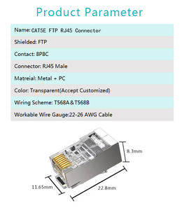 Высококачественный разъем RJ45 Cat5 Cat5e Cat6 Cat6A 8P8C экранированный Модульный штекер для сетевого оборудования для подключения кабеля Ethernet - Product Image 5