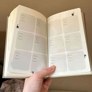 2025 Cartoon Cat Minimalist Sunday Schedule Thermal Binding B6 Leather Hardcover Customizable Digital Printing Travel Notebook - Product Image 3