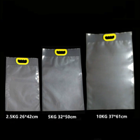Sacs de riz portables de 1 kg, 2,5 kg, 5 kg, 10 kg – Sacs de riz plats de 10 kilos de qualité alimentaire avec poignée en plastique et emballage sous vide transparent