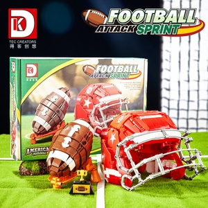 Casque de football américain et de rugby neuf d'usine OEM, série créative, blocs de construction, assemblage DIY, cadeau, jouet modèle pour enfants - Product Image 6