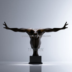 Sculpture extérieure nue en métal Statue en bronze grandeur nature pour piscine - Product Image 4