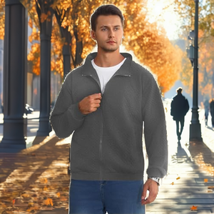 Nouvelle veste en jean déchirée ample pour homme, col à revers, fermeture éclair, teinte unie, respirante, vêtement décontracté, hauts d'automne pour jeunes hommes - Product Image 2