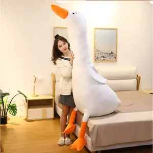 190cm Giant Long Plush White Goose Toy Stuffed Lifelike Big Wings