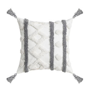 Taie d'oreiller à pampilles à carreaux tuftés transfrontaliers taie d'oreiller marocaine bohème maison <span class=keywords><strong>salon</strong></span> canapé jeter taie d'oreiller - Product Image 6