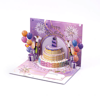 Cartes de vœux musicales 3D les plus vendues avec lampes de poche, cartes de vœux d'anniversaire et de Noël lumineuses en 3D