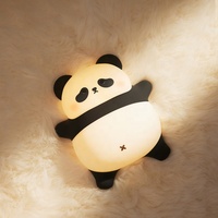 EGOGO Mini veilleuse rechargeable par USB Lampe de chevet en silicone Panda mignon pour enfants et bébés Pépinière Lumière de nuit douce