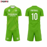 Usine de maillots de football personnalisés, fabricant et fournisseur de Guangzhou, impression par sublimation, kit respirant à séchage rapide en polyester pour hommes