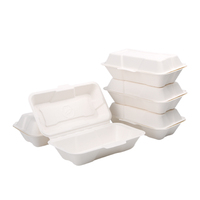 Vente en gros de boîtes alimentaires biodégradables jetables emballage de pulpe de bagasse contenants alimentaires boîte à lunch boîte d'emballage alimentaire à emporter
