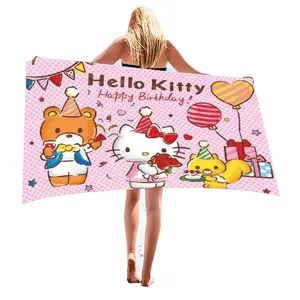 Bonjour KT chaud sexi filles photos serviette de plage séchage rapide serviette de plage serviettes de dessin animé pour la plage