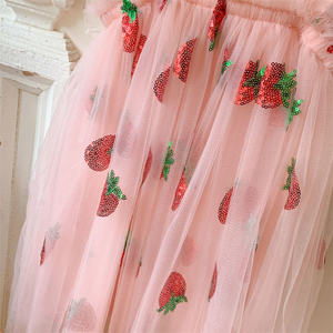 Vestidos <span class=keywords><strong>de</strong></span> Verano con Mangas Voladoras para Niñas, Vestido <span class=keywords><strong>de</strong></span> Verano con Estampado <span class=keywords><strong>de</strong></span> Fresas para Niñas - Product Image 6