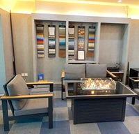 Table de foyer au gaz propane en verre trempé noir rectangle de 46 pouces de haute qualité en matériau d'aluminium durable