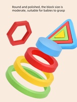 Mainan kayu edukasi dini matematika pengajaran warna kognisi anak puzzle montesori blok bentuk geometris papan yang cocok