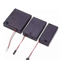 Black Plastic Storage Box Case Holder For Battery 4 X AA Cell Box with On/Off Switch