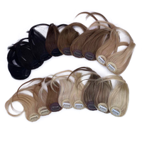 Extensions de franges droites 3D Air Bangs JS Brand en cheveux humains Remy indiens pour femmes, invisibles, à clipser, adaptées à la teinture plus claire