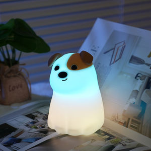 Lámpara Nocturna Infantil de Silicona con Forma de Perrito, Recargable por USB, Luz Blanca Cálida + RGB, Regalo para Niños - Product Image 4