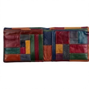 Cartera de Cuero Genuino con Bordado de Letras y Estrellas, Diseño Moderno con Cierre Abierto, Impermeable, para Hombre, en Varios Tamaños - Product Image 2