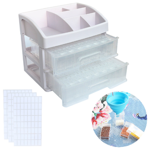 82/164/246 Garrafas Multi-função Gaveta Caixa de Armazenamento Garrafa Quadrada + Funil + Adesivo Define Diamante Pintura Acessórios Recipiente - Product Image 3